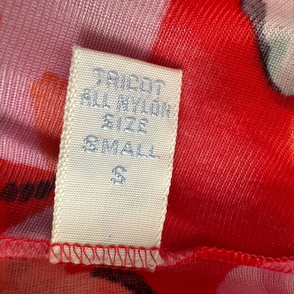 VTG Vanity Fair Red Butterflies Nylon Slip Size S - Picture 11 of 11